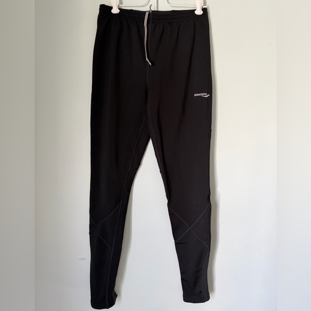 Saucony Women’s Medium Fleece Lined Running Tights 26x28 Black Zip Ankle